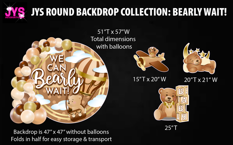 ROUND BACKDROP: BEARLY WAIT! - Yard Card Signs by JYS International