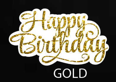 GLITTER SCRIPT HAPPY BIRTHDAY CENTERPIECE SET: 3 PACK - Yard Card Signs by JYS International