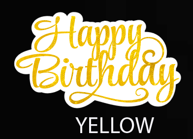 GLITTER SCRIPT HAPPY BIRTHDAY CENTERPIECE SET: 3 PACK - Yard Card Signs by JYS International