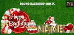 ROUND BACKDROP: HAPPY BIRTHDAY (RED ROSES) - Yard Card Signs by JYS International