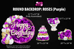 ROUND BACKDROP: HAPPY BIRTHDAY (PURPLE ROSES) - Yard Card Signs by JYS International