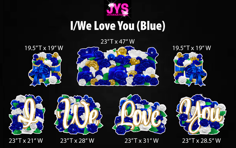 I/WE LOVE YOU EZ SET: BLUE ROSES - Yard Card Signs by JYS International