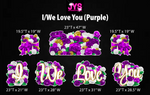 I/WE LOVE YOU EZ SET: PURPLE ROSES - Yard Card Signs by JYS International