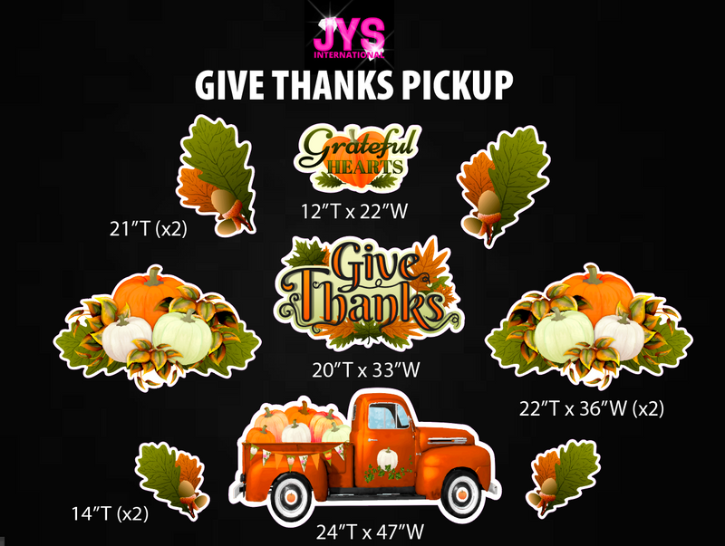 GIVE THANKS PICKUP - Yard Card Signs by JYS International