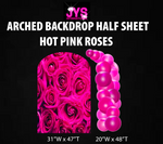 HOT PINK ROSES ARCH BACKDROP: HALF SHEET - Yard Card Signs by JYS International