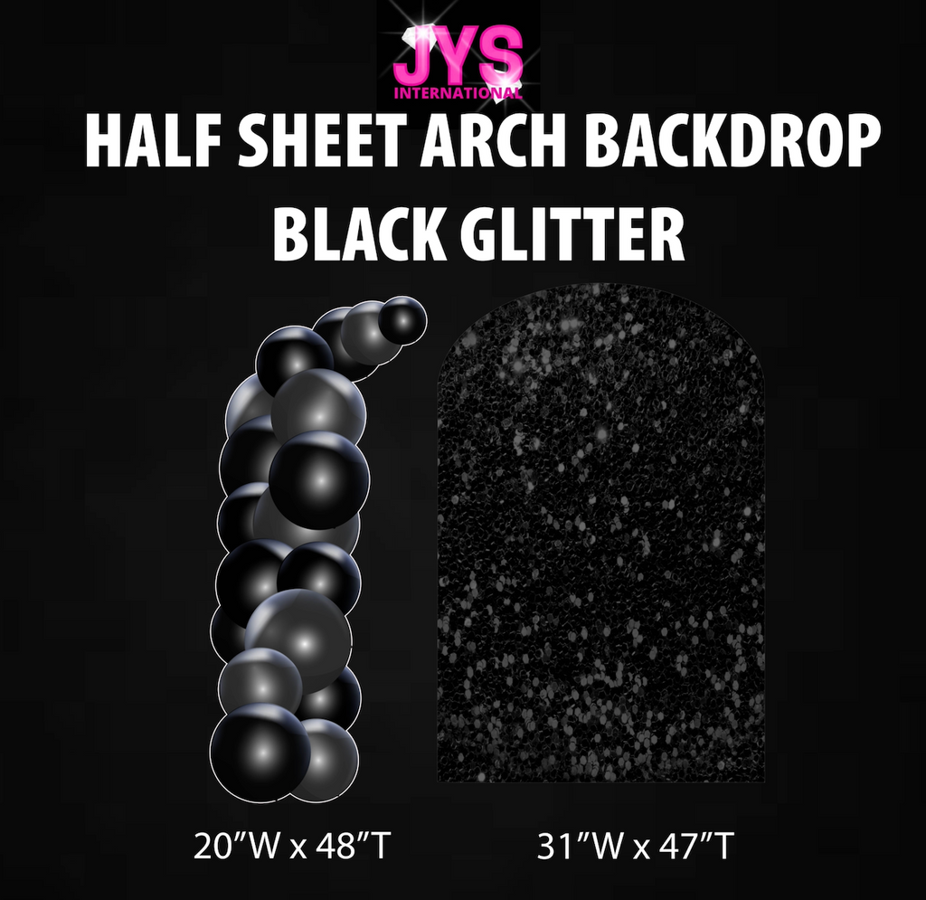 BLACK GLITTER ARCH BACKDROP: HALF SHEET - Yard Card Signs by JYS International