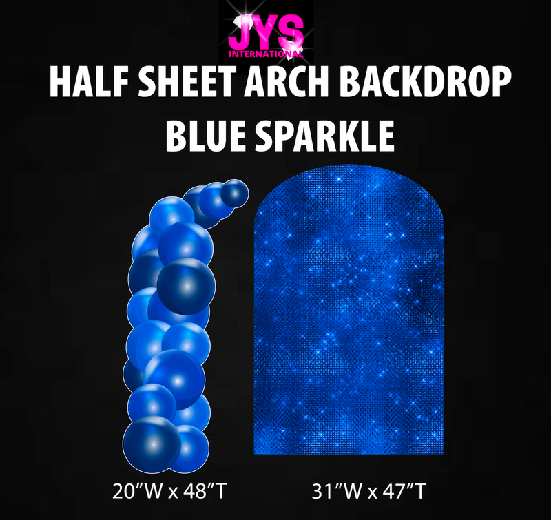 BLUE SPARKLE ARCH BACKDROP: HALF SHEET - Yard Card Signs by JYS International