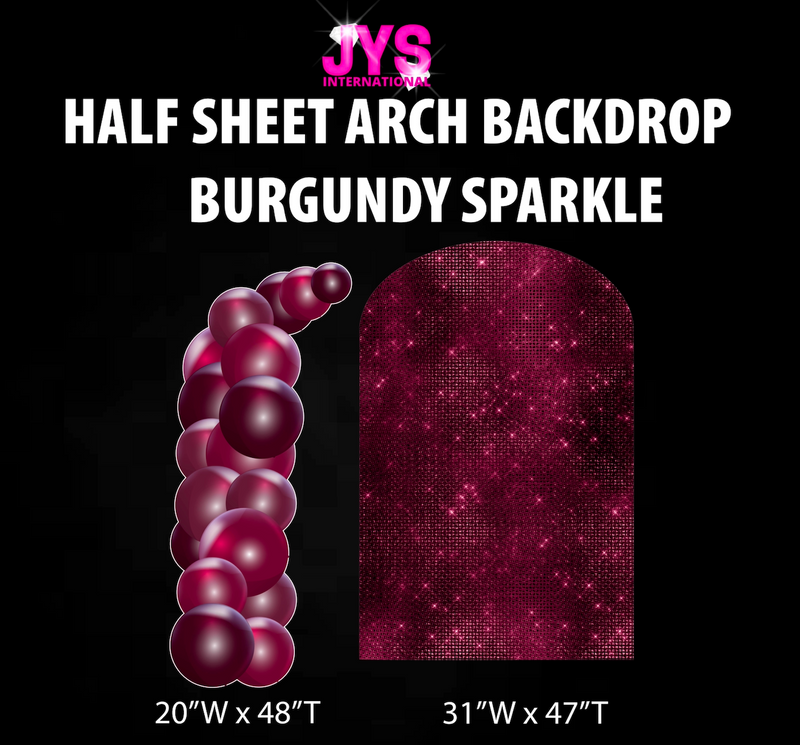 BURGUNDY SPARKLE ARCH BACKDROP: HALF SHEET - Yard Card Signs by JYS International