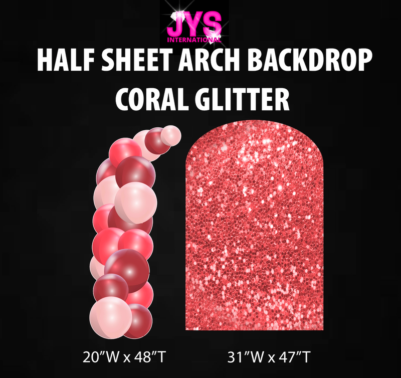 CORAL GLITTER ARCH BACKDROP: HALF SHEET - Yard Card Signs by JYS International