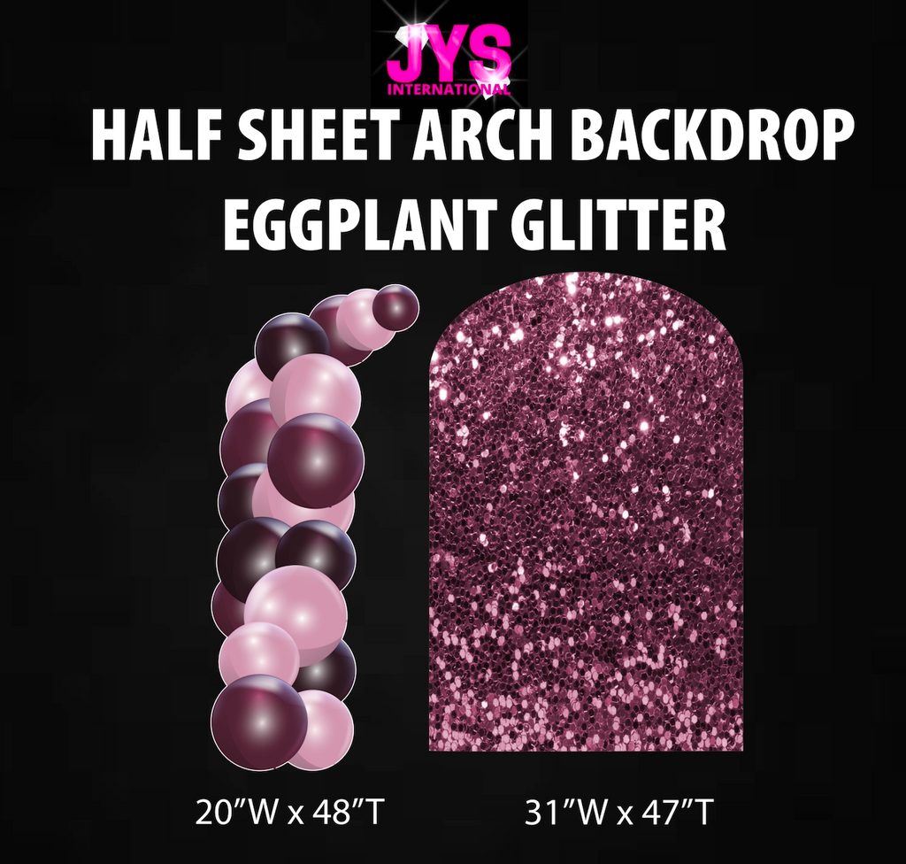 EGGPLANT GLITTER ARCH BACKDROP: HALF SHEET - Yard Card Signs by JYS International