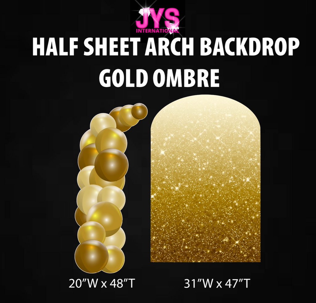 GOLD OMBRE ARCH BACKDROP: HALF SHEET - Yard Card Signs by JYS International