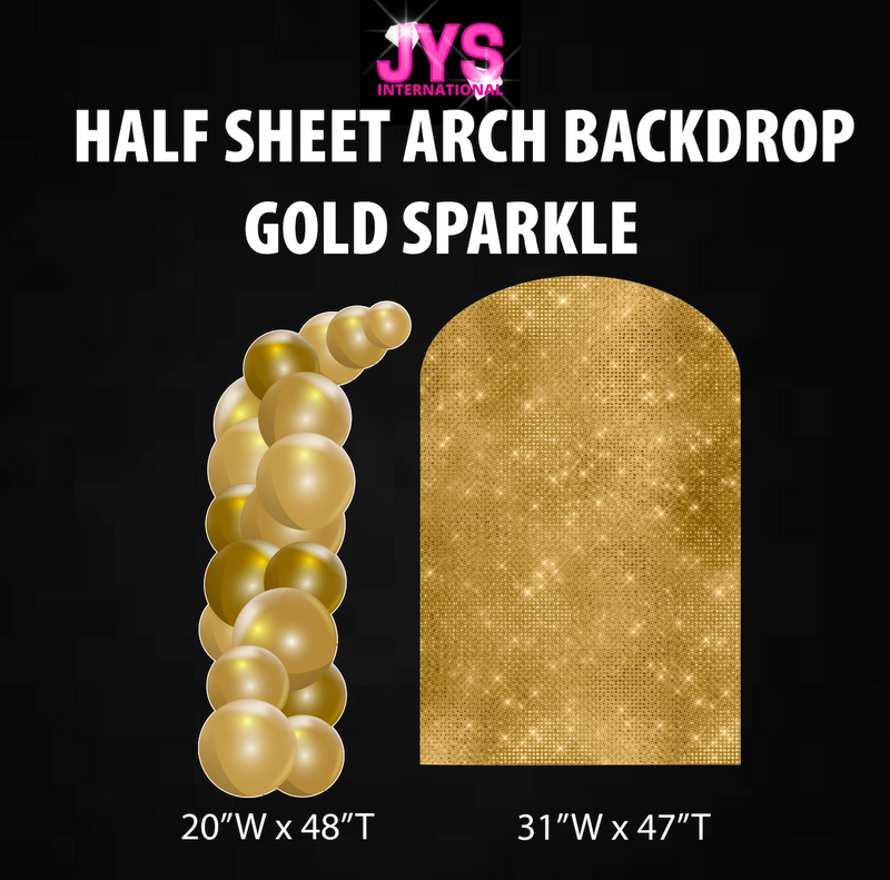 GOLD SPARKLE ARCH BACKDROP: HALF SHEET - Yard Card Signs by JYS International