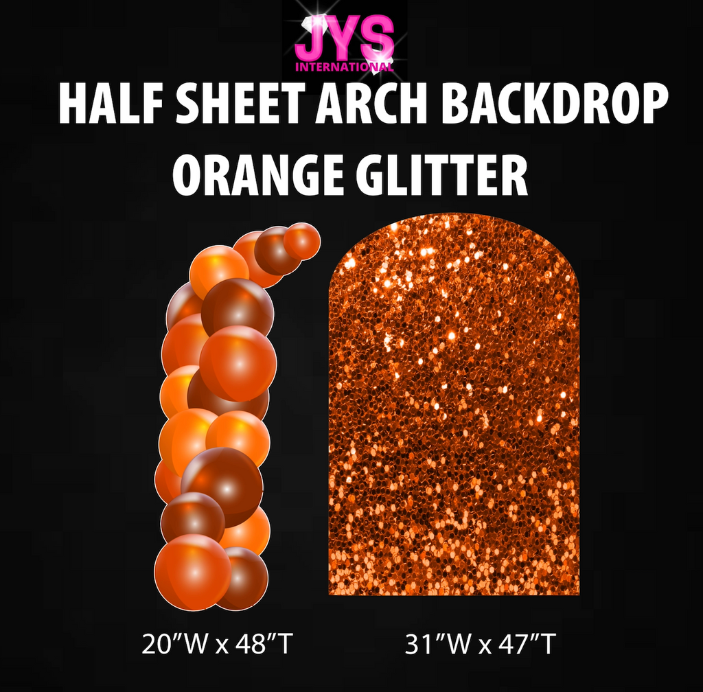 ORANGE GLITTER ARCH BACKDROP: HALF SHEET - Yard Card Signs by JYS International