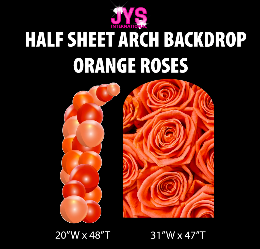 ORANGE ROSES ARCH BACKDROP: HALF SHEET - Yard Card Signs by JYS International