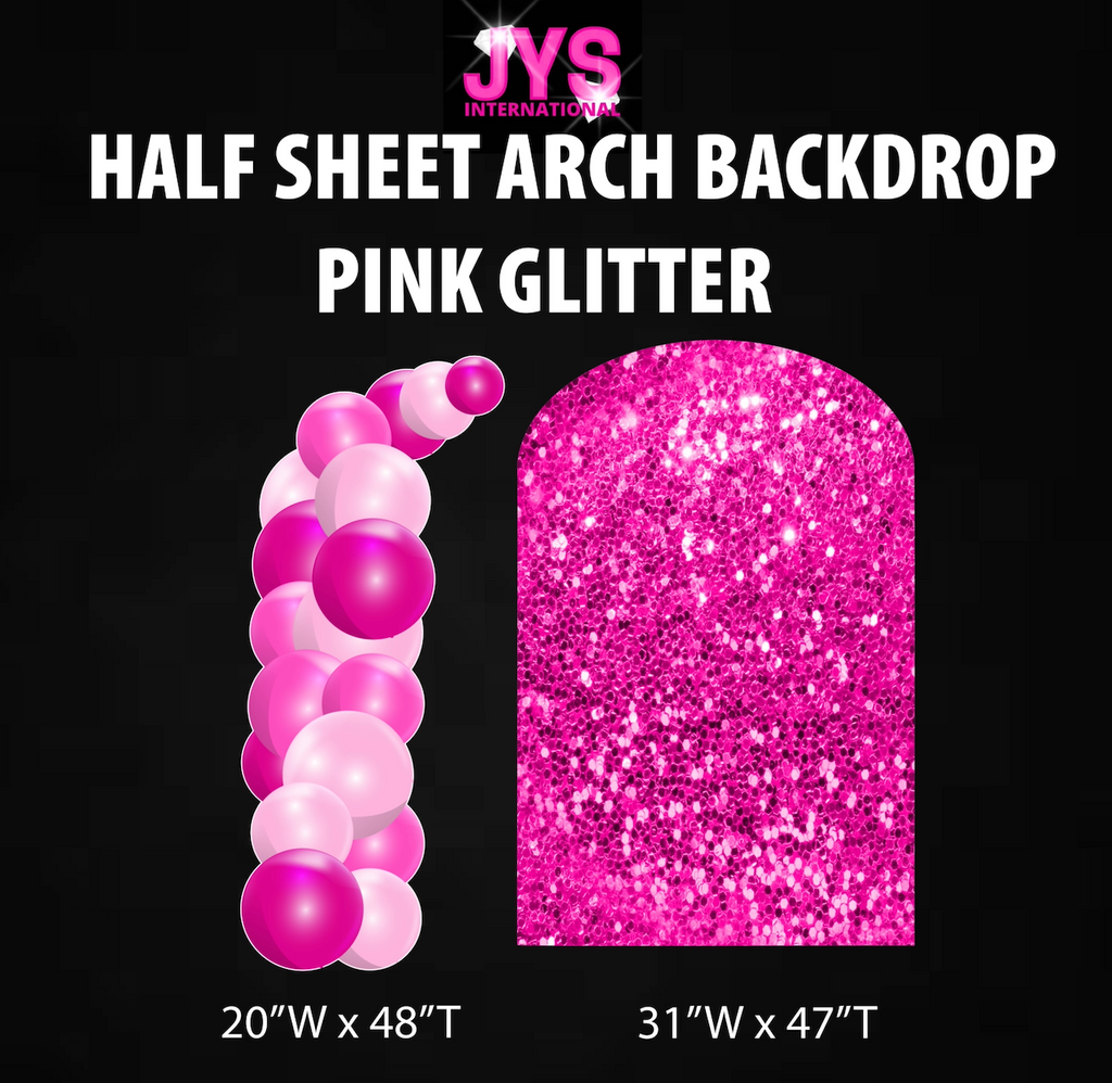 PINK GLITTER ARCH BACKDROP: HALF SHEET - Yard Card Signs by JYS International