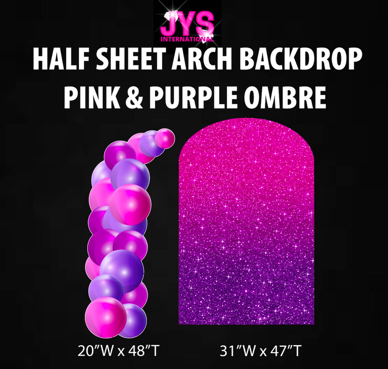 PINK/PURPLE OMBRE ARCH BACKDROP: HALF SHEET - Yard Card Signs by JYS International