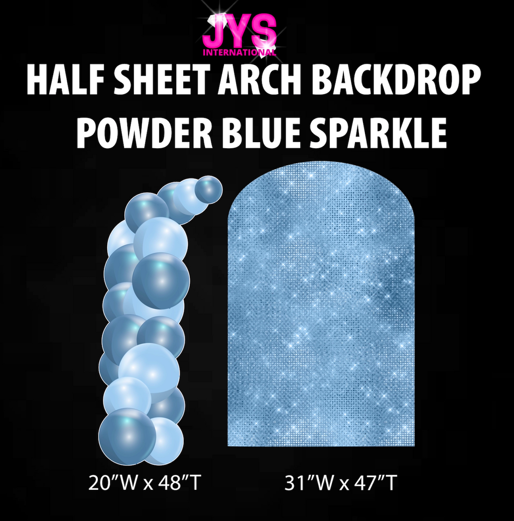 POWDER BLUE SPARKLE ARCH BACKDROP: HALF SHEET - Yard Card Signs by JYS International