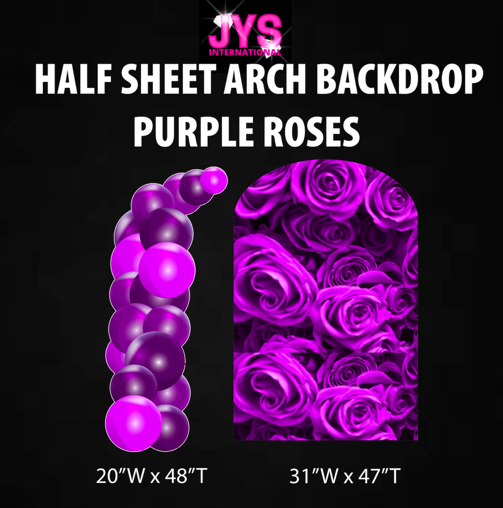 PURPLE ROSES ARCH BACKDROP: HALF SHEET - Yard Card Signs by JYS International