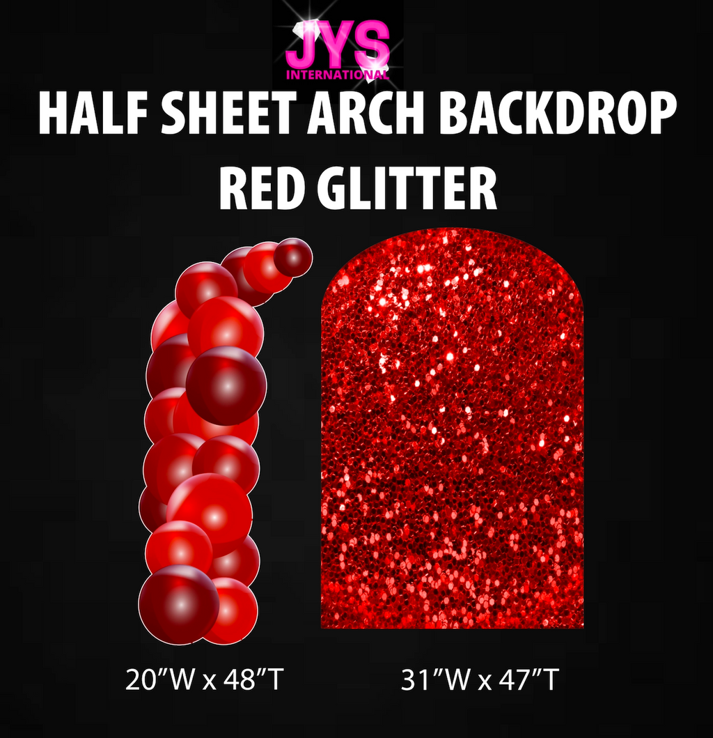 RED GLITTER ARCH BACKDROP: HALF SHEET - Yard Card Signs by JYS International