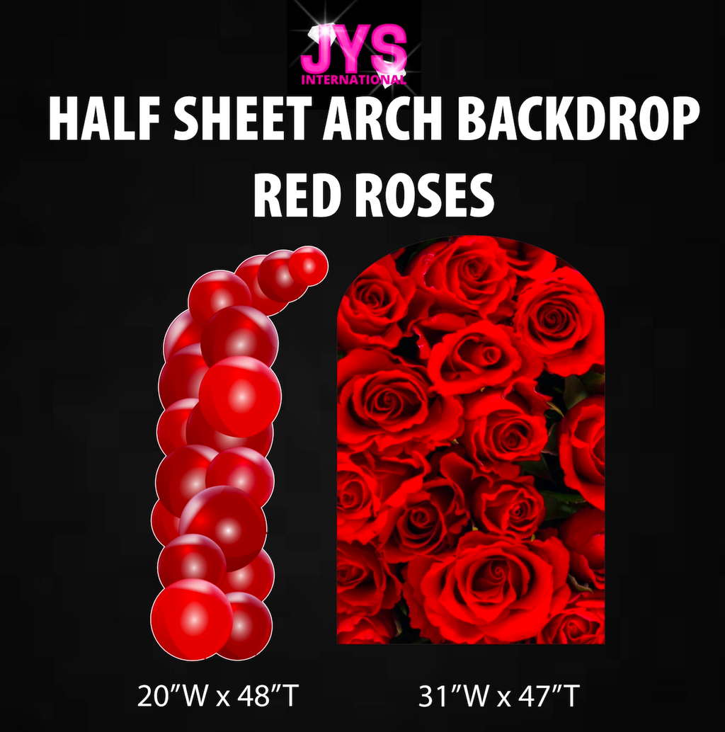 RED ROSES ARCH BACKDROP: HALF SHEET - Yard Card Signs by JYS International