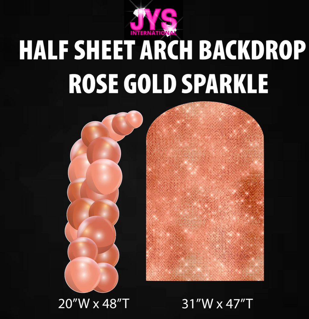 ROSE GOLD SPARKLE ARCH BACKDROP: HALF SHEET - Yard Card Signs by JYS International