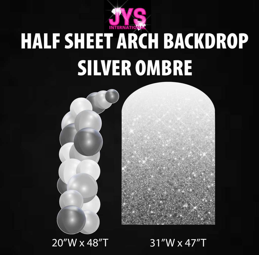 SILVER OMBRE ARCH BACKDROP: HALF SHEET - Yard Card Signs by JYS International