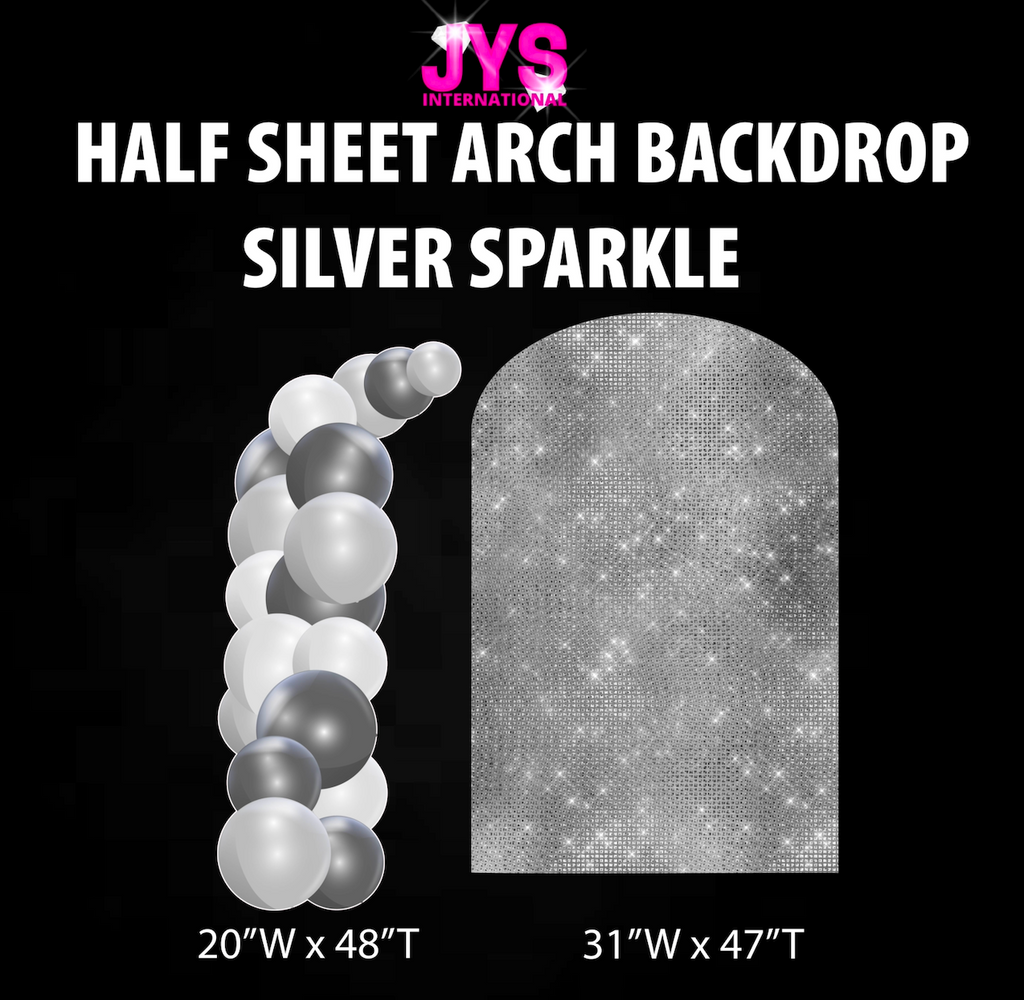 SILVER SPARKLE ARCH BACKDROP: HALF SHEET - Yard Card Signs by JYS International