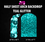 TEAL GLITTER ARCH BACKDROP: HALF SHEET - Yard Card Signs by JYS International