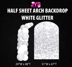 WHITE GLITTER ARCH BACKDROP: HALF SHEET - Yard Card Signs by JYS International