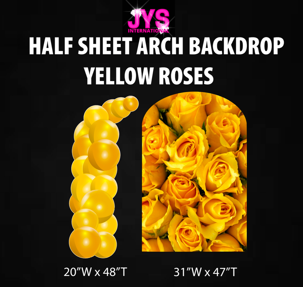 YELLOW ROSES ARCH BACKDROP: HALF SHEET - Yard Card Signs by JYS International