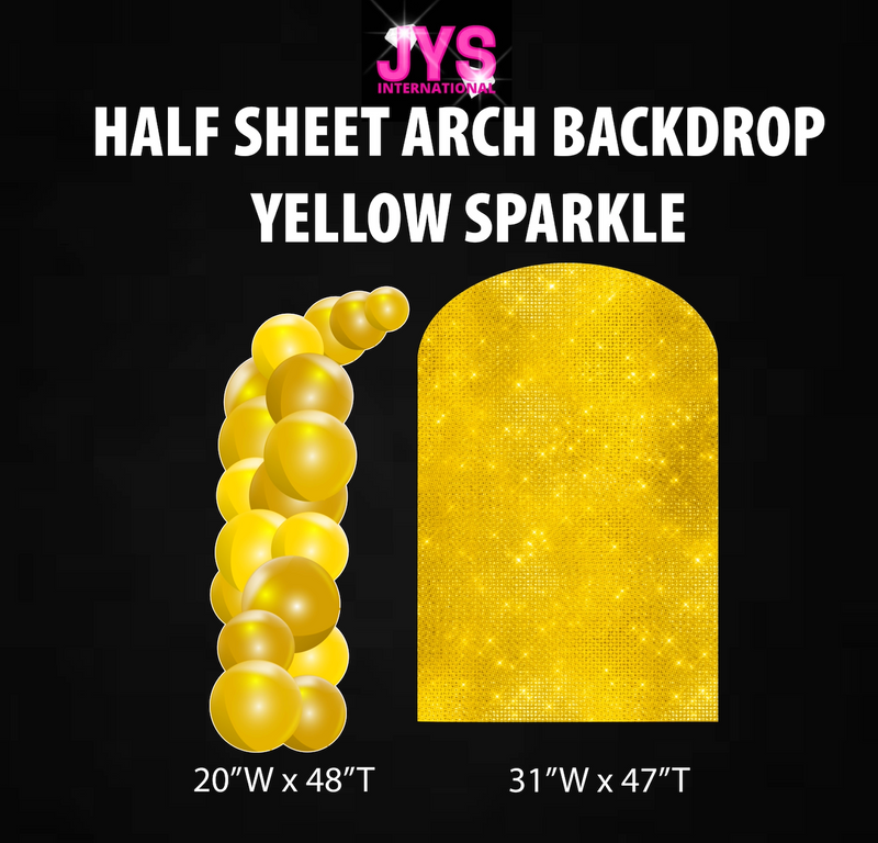 YELLOW SPARKLE ARCH BACKDROP: HALF SHEET - Yard Card Signs by JYS International