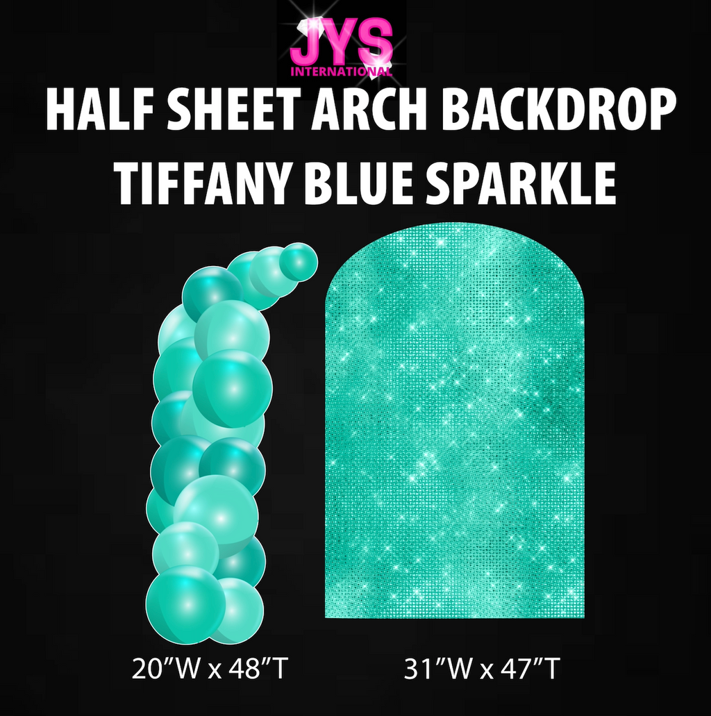 TIFFANY BLUE SPARKLE ARCH BACKDROP: HALF SHEET - Yard Card Signs by JYS International