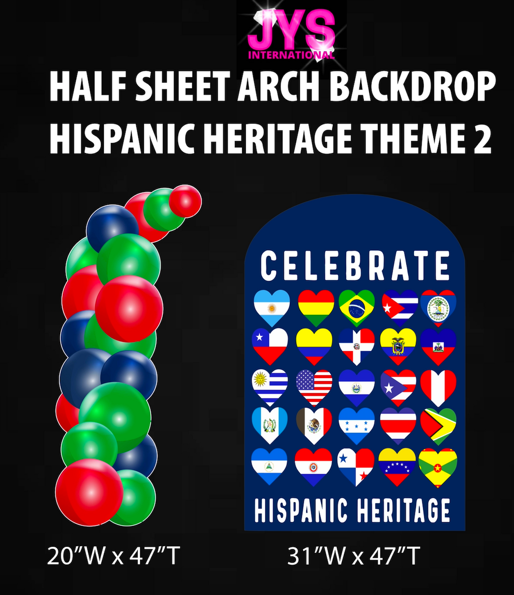 HISPANIC HERITAGE 2 ARCH BACKDROP: HALF SHEET - Yard Card Signs by JYS International