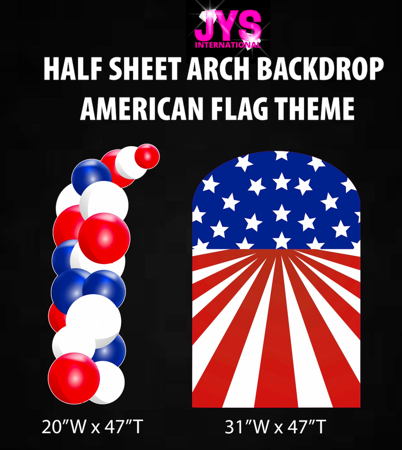 AMERICAN FLAG ARCH BACKDROP: HALF SHEET - Yard Card Signs by JYS International