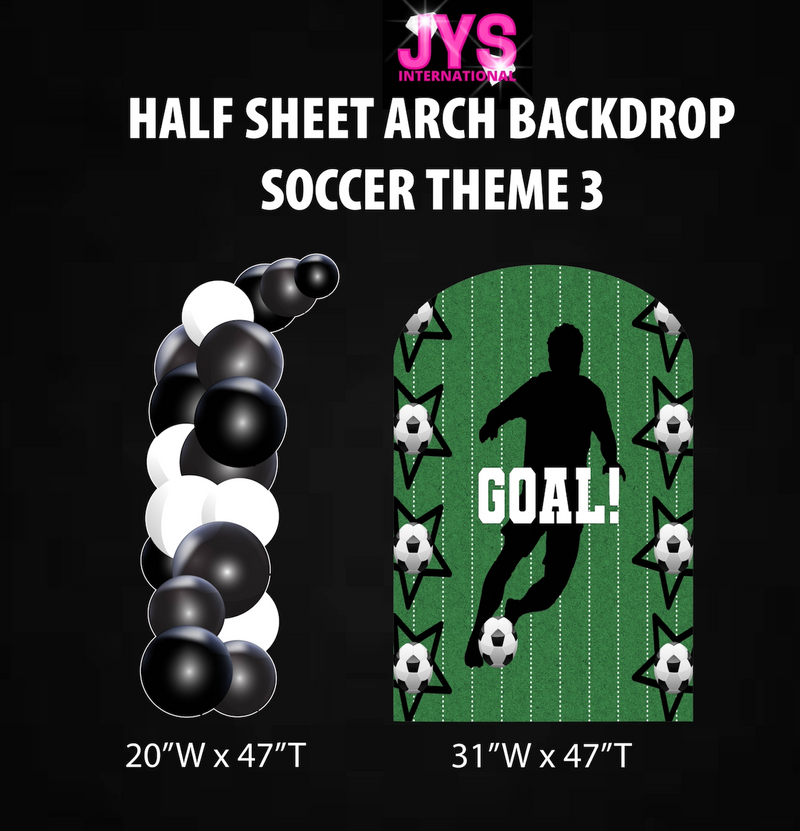 SOCCER 3 ARCH BACKDROP: HALF SHEET - Yard Card Signs by JYS International