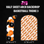 BASKETBALL 3 ARCH BACKDROP: HALF SHEET - Yard Card Signs by JYS International