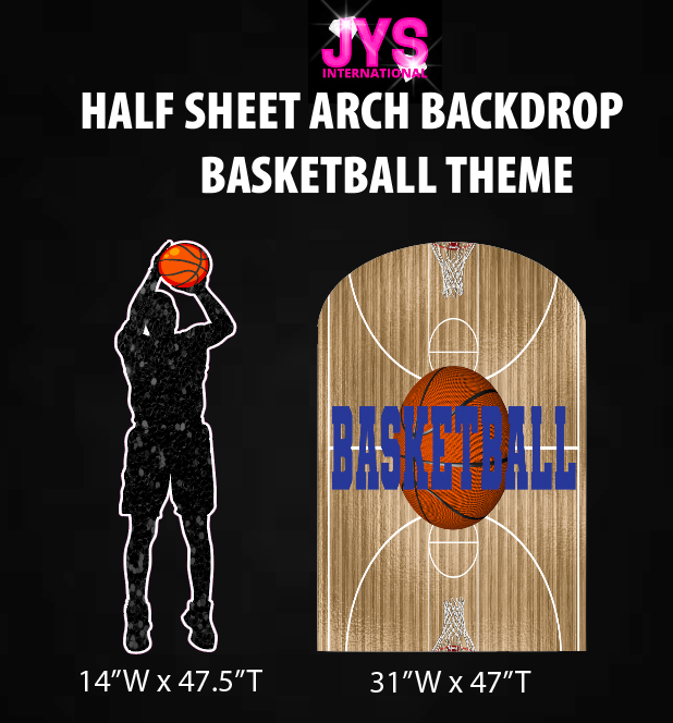 BASKETBALL ARCH BACKDROP: HALF SHEET - Yard Card Signs by JYS International