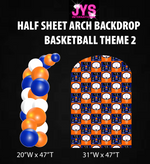 BASKETBALL 2 ARCH BACKDROP: HALF SHEET - Yard Card Signs by JYS International