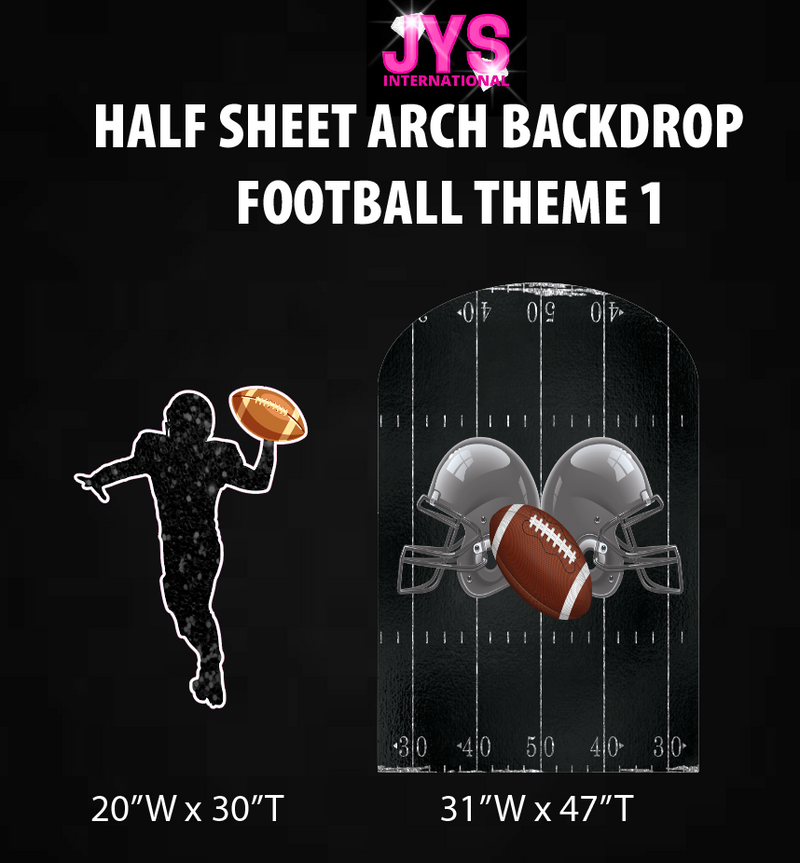 FOOTBALL ARCH BACKDROP: HALF SHEET - Yard Card Signs by JYS International