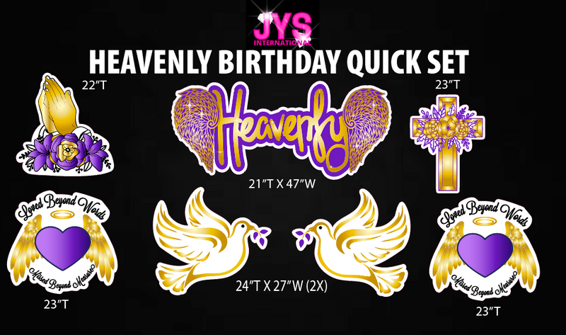 HEAVENLY BIRTHDAY QUICK SET (Multiple Color Options) - Yard Card Signs by JYS International