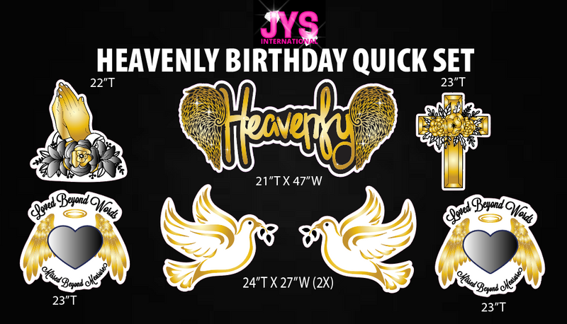 HEAVENLY BIRTHDAY QUICK SET (Multiple Color Options) - Yard Card Signs by JYS International