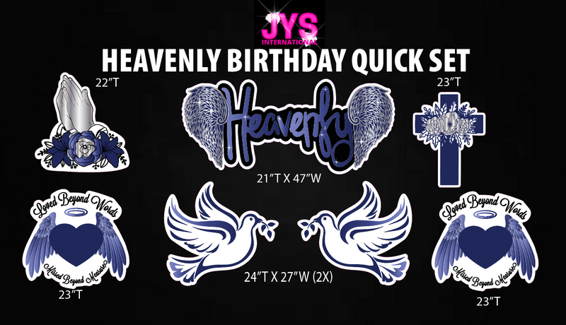 HEAVENLY BIRTHDAY QUICK SET (Multiple Color Options) - Yard Card Signs by JYS International