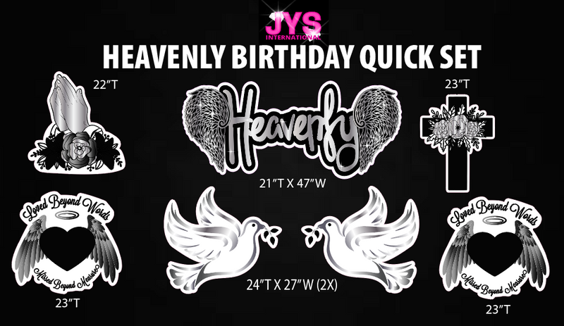 HEAVENLY BIRTHDAY QUICK SET (Multiple Color Options) - Yard Card Signs by JYS International