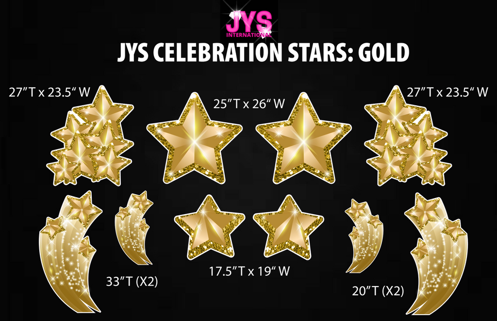 JYS CELEBRATION STARS: GOLD - Yard Card Signs by JYS International