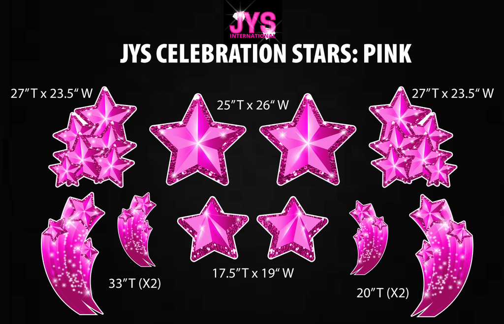 JYS CELEBRATION STARS: HOT PINK - Yard Card Signs by JYS International