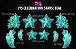 JYS CELEBRATION STARS: TEAL - Yard Card Signs by JYS International