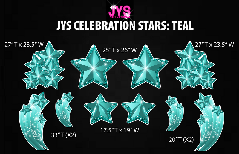 JYS CELEBRATION STARS: TEAL - Yard Card Signs by JYS International