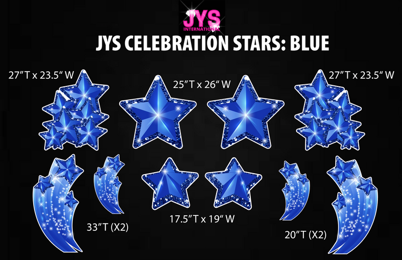 JYS CELEBRATION STARS: BLUE - Yard Card Signs by JYS International