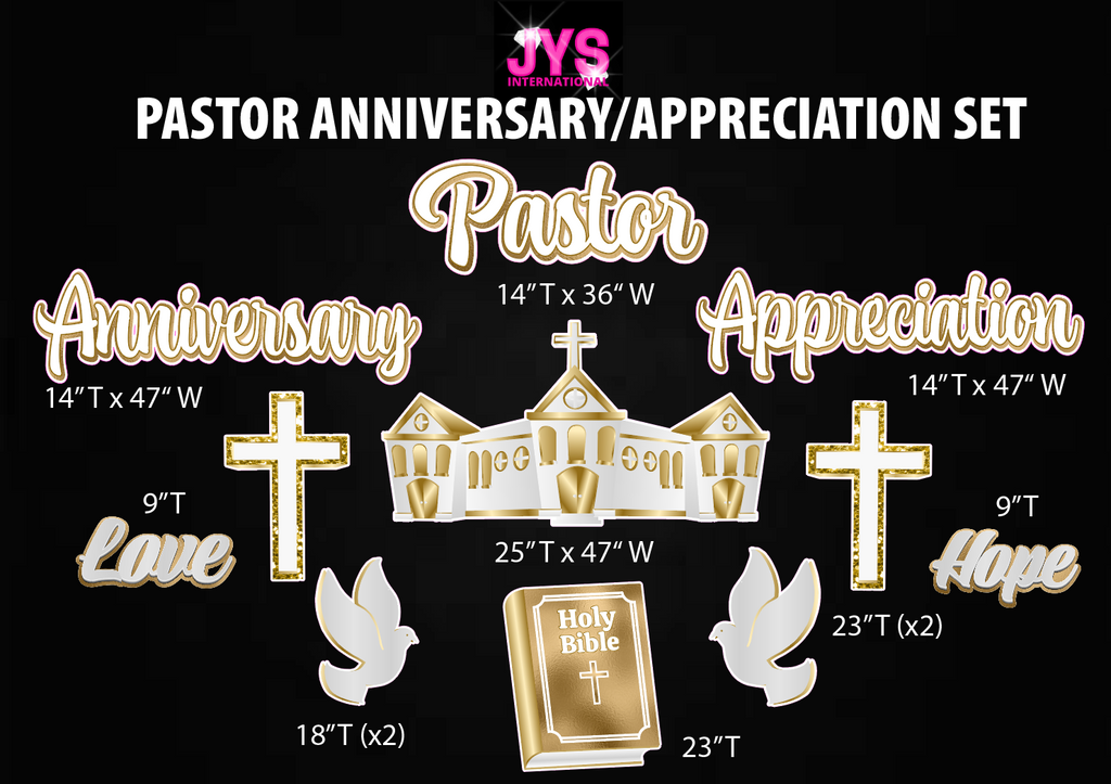 PASTOR APPRECIATION & ANNIVERSARY EZ SET - Yard Card Signs by JYS International