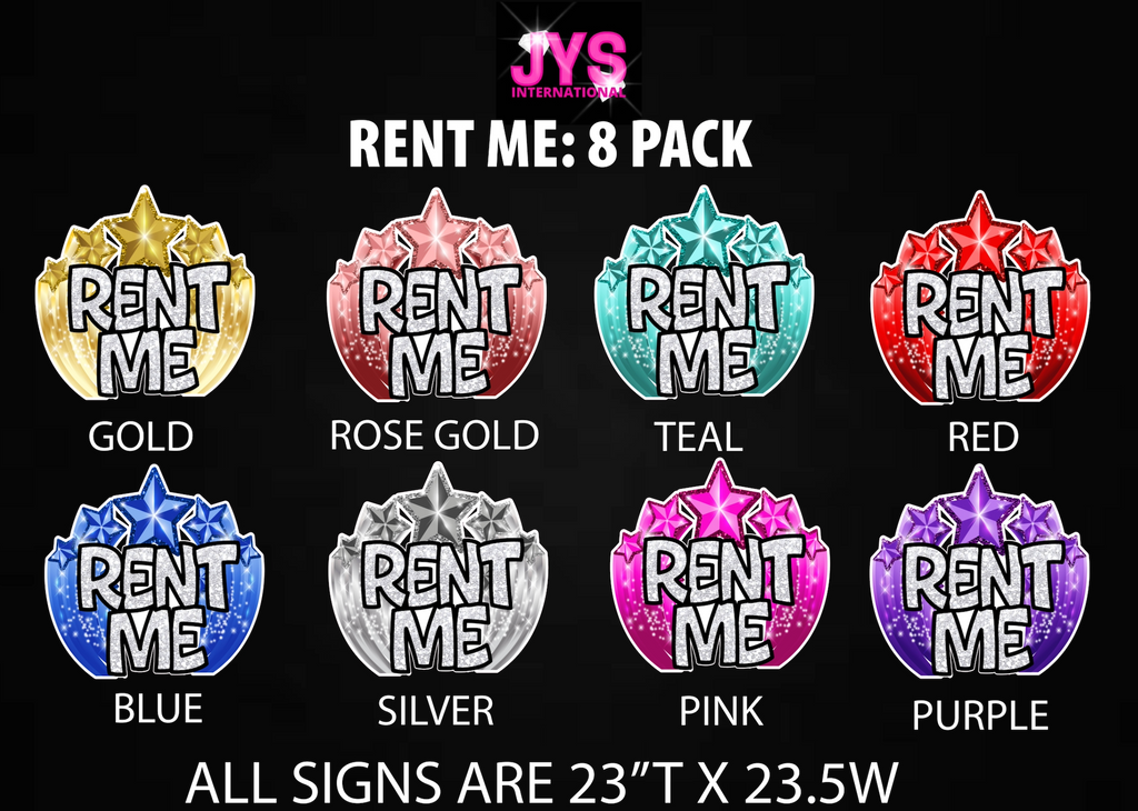 RENT ME: 8 PACK - Yard Card Signs by JYS International